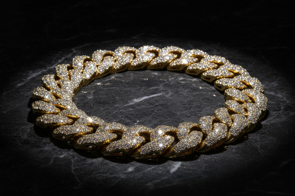 hip hop style diamond plated chain